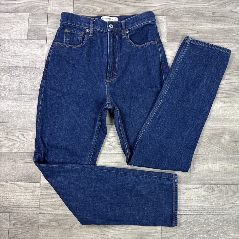 Abercrombie & Fitch Curve Love The Ankle Straight Jeans High Rise sz 26/2 Long